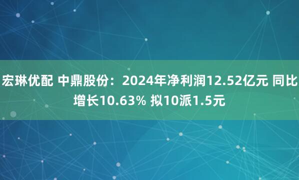 宏琳优配 中鼎股份：2024年净利润12.52亿元 同比增长10.63% 拟10派1.5元
