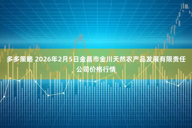 多多策略 2026年2月5日金昌市金川天然农产品发展有限责任公司价格行情
